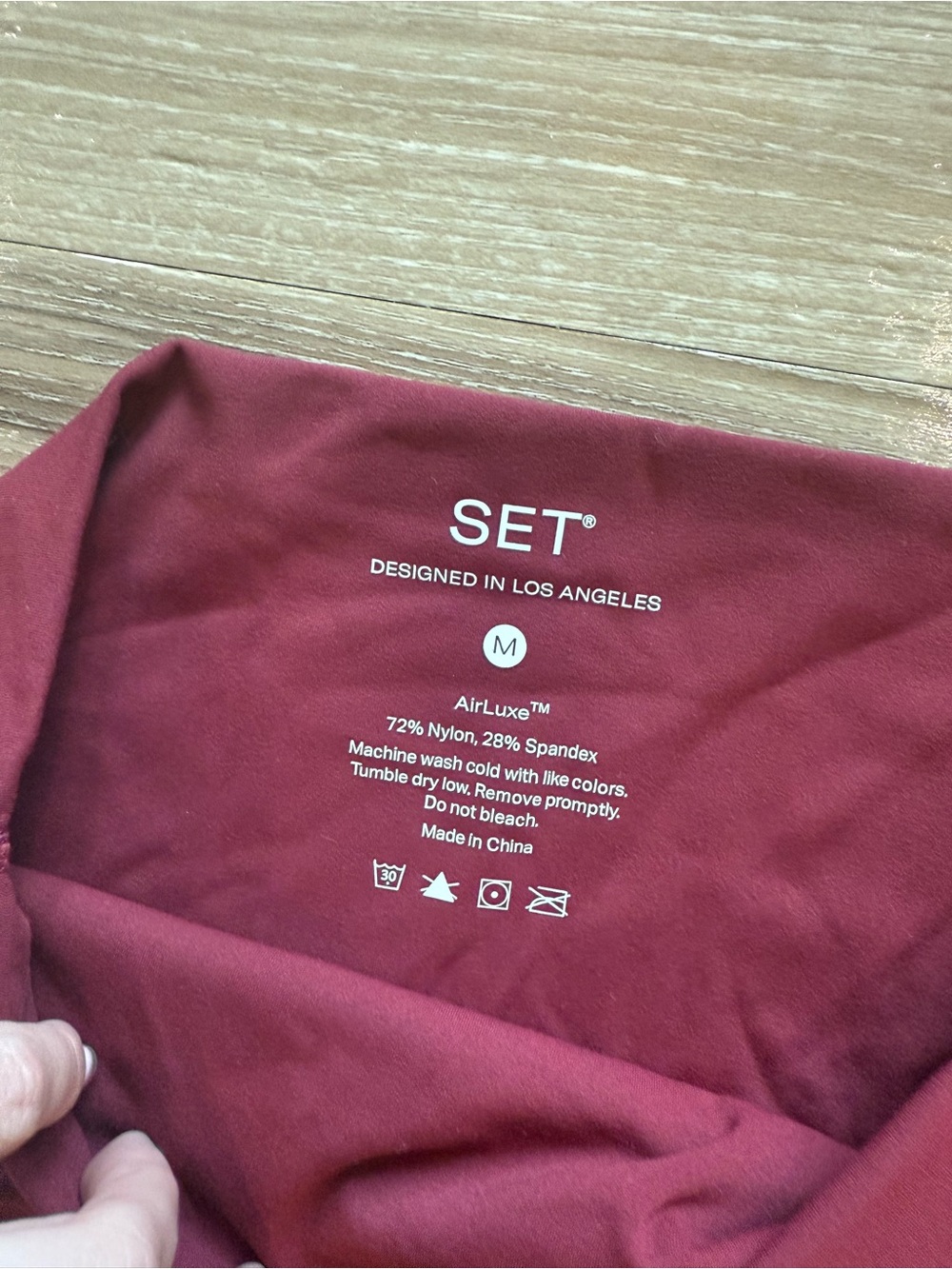 Burgundy Athletic Legging and Sports Bra Set Active - Picture 3 of 3